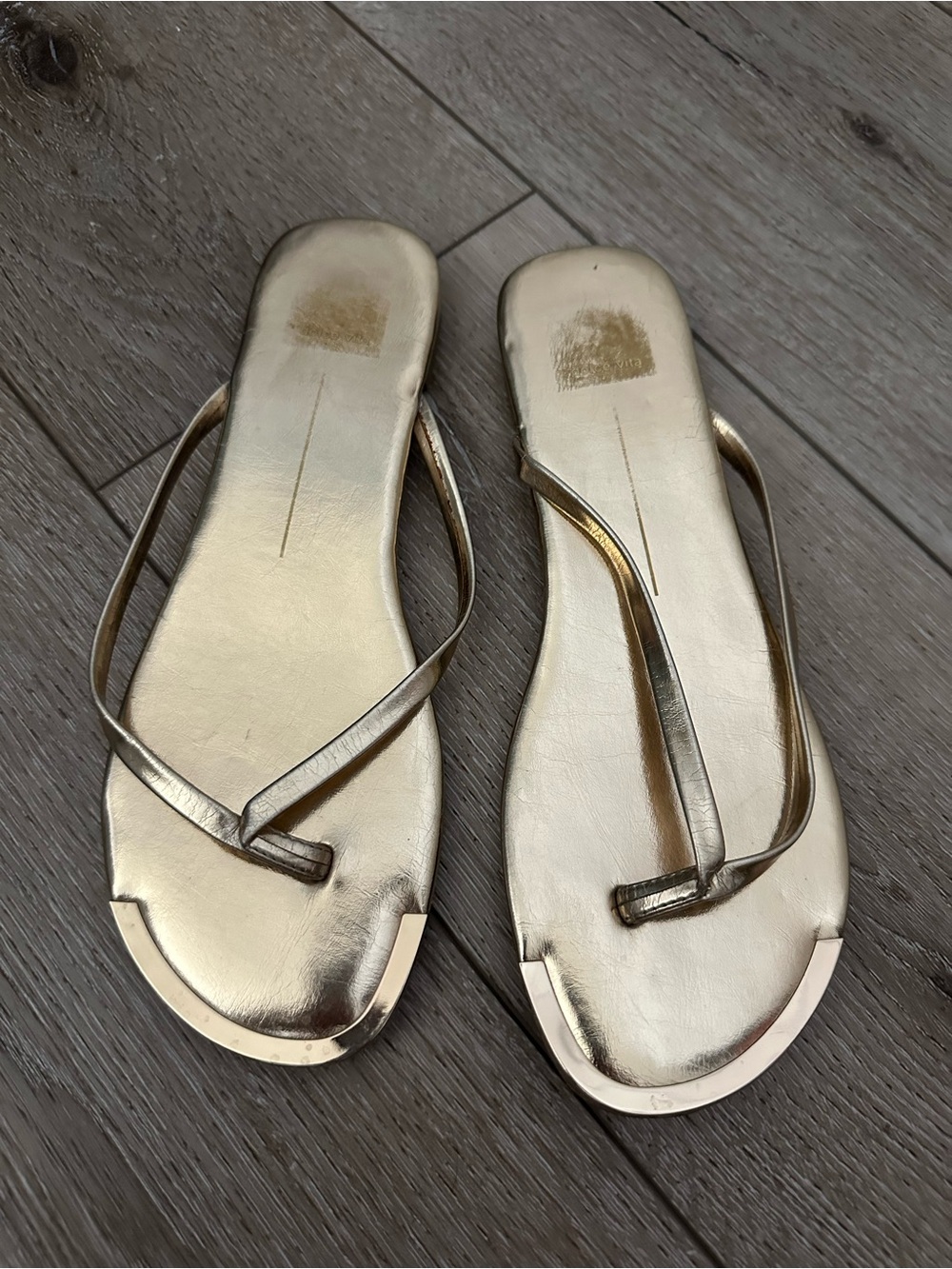 DV by Dolce Vita Metallic Gold Thong Sandals